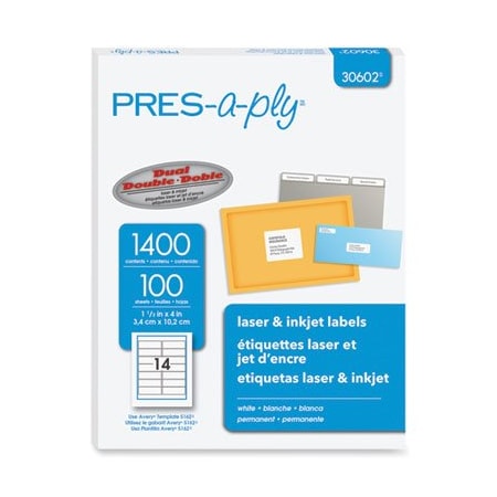 Avery Dennison LABEL, LSR, 11/3X4,1400/BX 30602